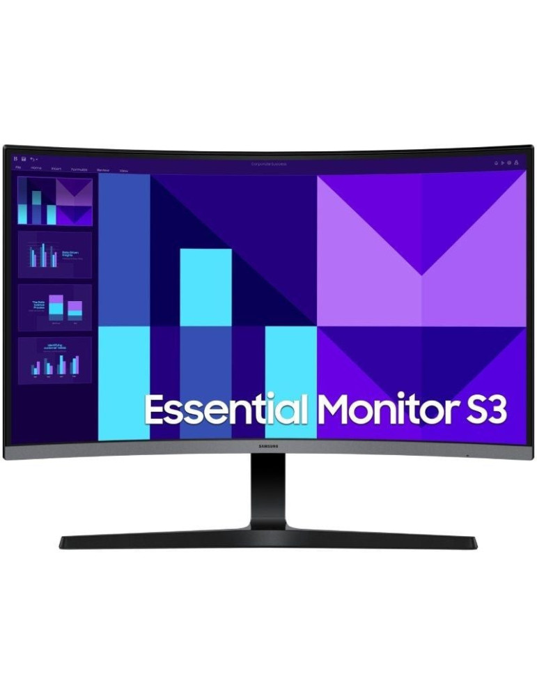 Monitor Profesional Curvo Samsung Essential Monitor S3 S39GD S27D396GAU 27"/ Full HD/ Multimedia/ Negro y Plata