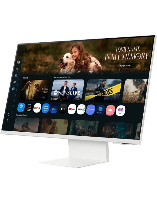 Smart Monitor Samsung M8 M80F S32FM801UU 32"/ 4K/ Multimedia/ Regulable en altura/ Smart TV/ Webcam/ Blanco