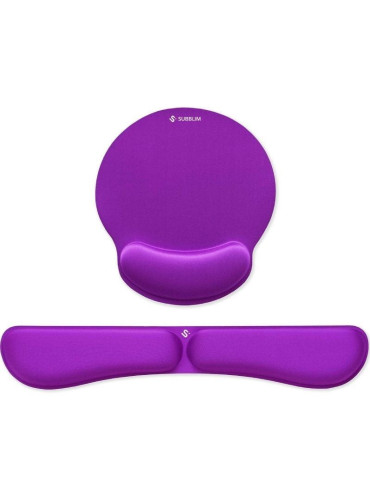 Pack de Reposamuñecas y Alfombrilla Ergonómica Subblim Ergo MemoryFlex/ Púrpura