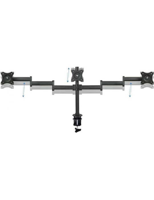 Soporte de Mesa para 3 Monitores TooQ DB1327TN-B/ Giratorio/ Inclinable/ hasta 8kg