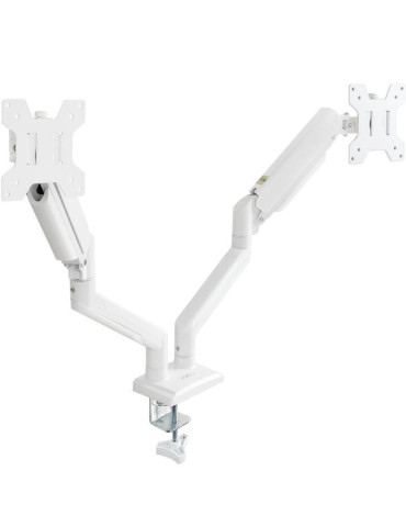 Soporte de Mesa para 2 Monitores TooQ DB1434TNR-W/ Giratorio/ Inclinable/ hasta 10kg