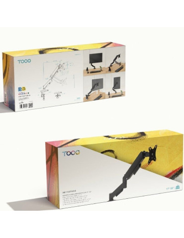 Soporte de Mesa para Monitor TooQ DB1733TNR-B/ Giratorio/ Inclinable/ hasta 9kg 2