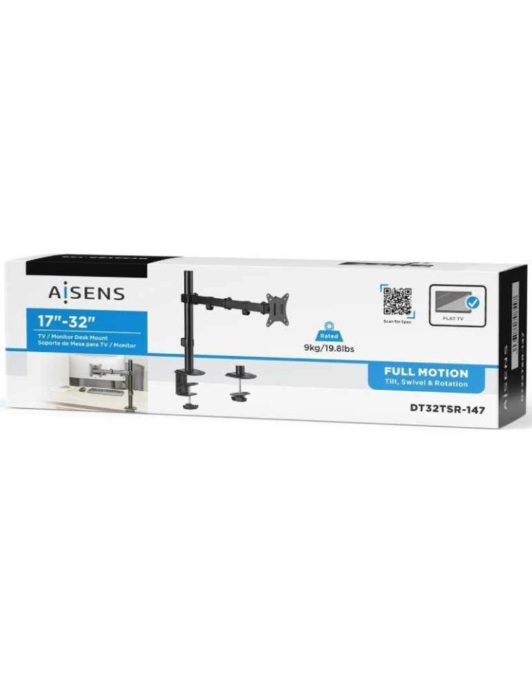 Soporte de Mesa para Monitor y TV Aisens DT32TSR-147/ Giratorio/ Inclinable/ hasta 9kg