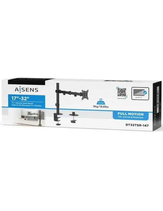 Soporte de Mesa para Monitor y TV Aisens DT32TSR-147/ Giratorio/ Inclinable/ hasta 9kg