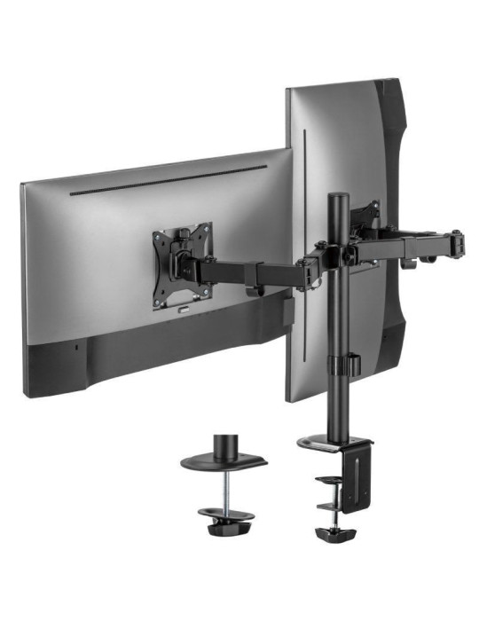 Soporte de Mesa para 2 Monitores o TV Aisens DT32TSR-149/ Giratorio/ Inclinable/ hasta 9kg