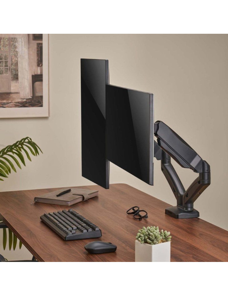 Soporte de Mesa con Contrapeso para 2 Monitores o TV Aisens DT32TSR-221/Giratorio/ Inclinable/ hasta 9kg