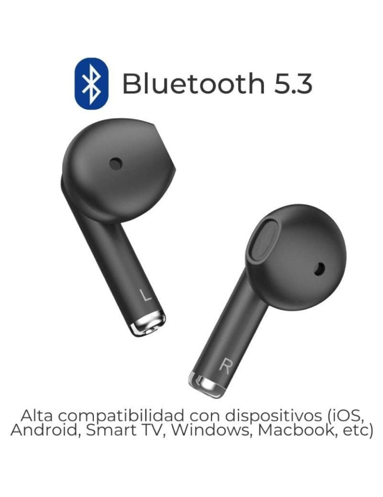 Auriculares Bluetooth ZTE Buds 2 con estuche de carga/ Autonomía 5h/ Negros