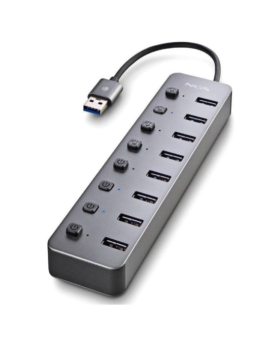 Hub USB NGS IHUB8 / 8xUSB 3.0/ Gris