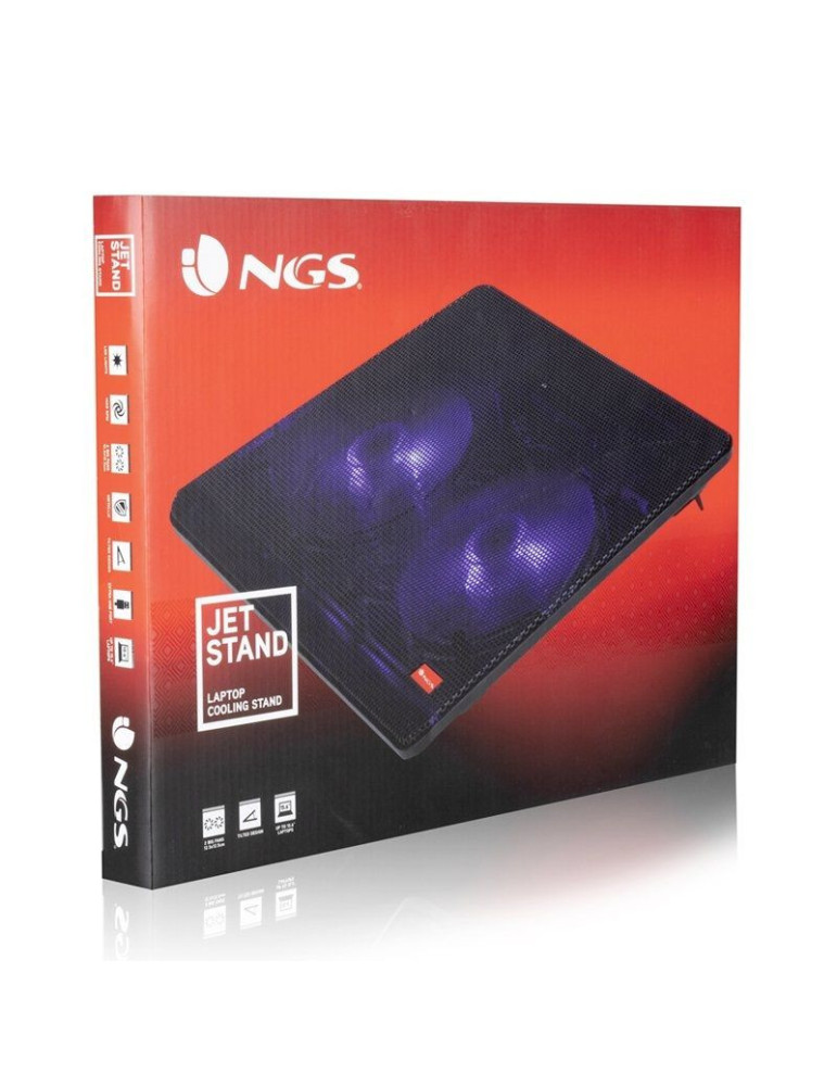 Soporte Refrigerante NGS Cooler Jetstand para Portátiles hasta 15.6"/ Iluminación LED
