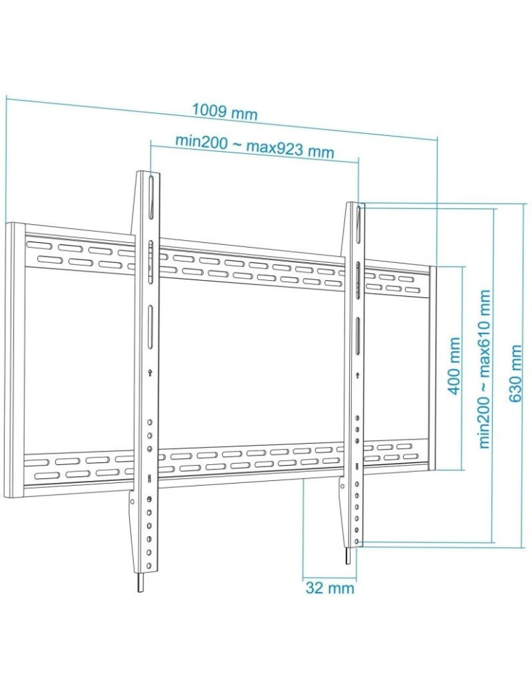 Soporte de Pared Fijo TooQ LP41130F-B para TV de 60-100"/ hasta 130kg