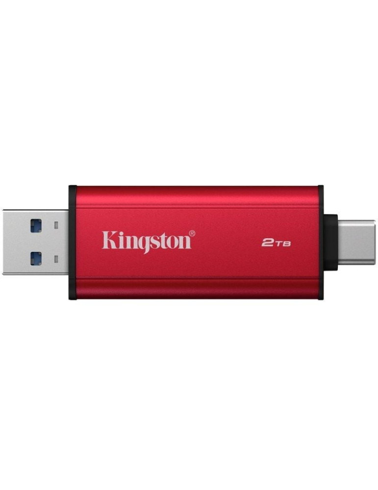 Disco Externo SSD Kingston Dual Portable SSD 2TB/ USB Tipo-C y USB 3.2/ Rojo