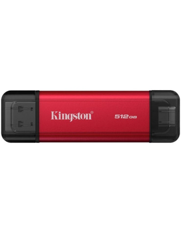 Disco Externo SSD Kingston Dual Portable SSD 512GB/ USB Tipo-C y USB 3.2/ Rojo