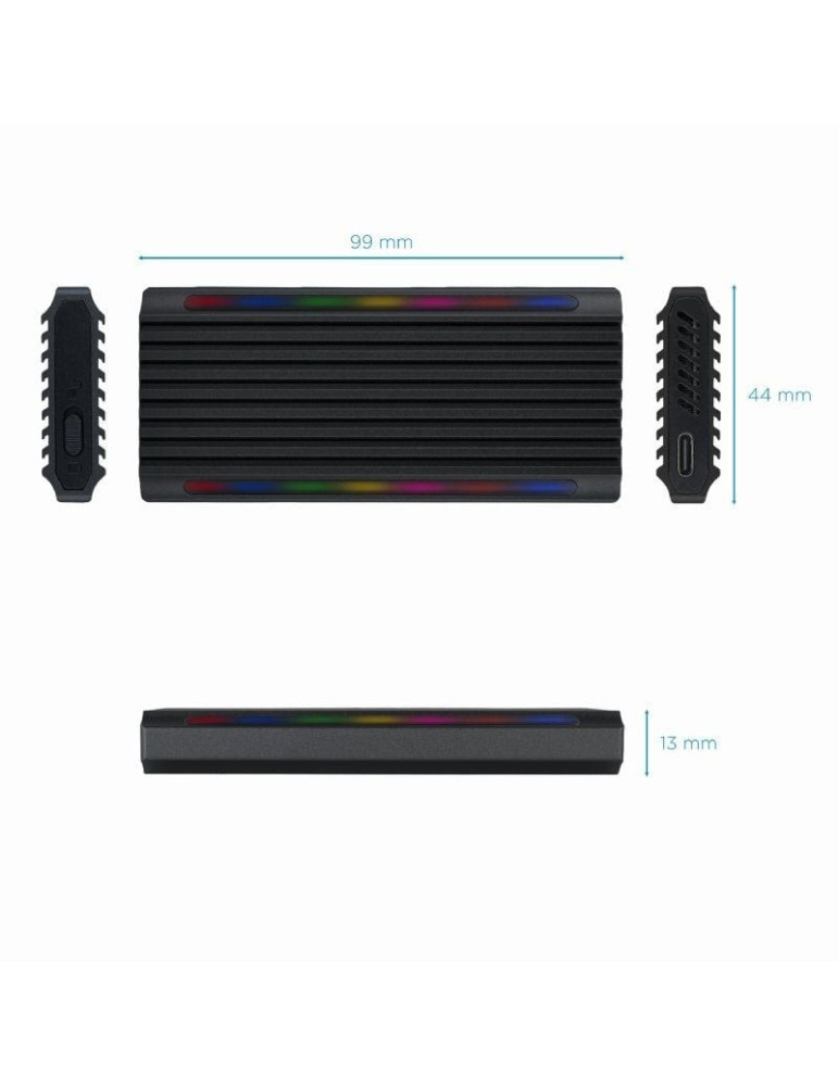 Caja Externa para Disco SSD M.2 NVMe TooQ TQE-2222B/ USB 3.1 Gen2/ Sin tornillos