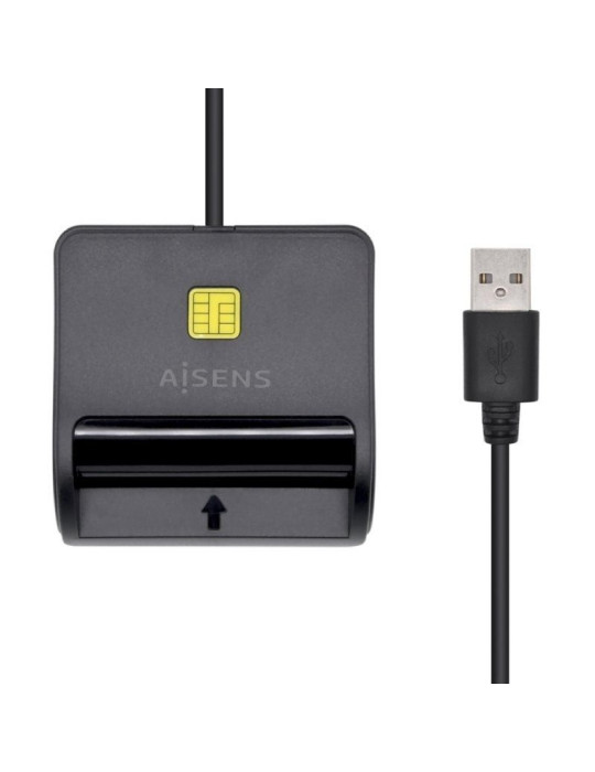 Lector de DNI y Tarjetas Aisens ASCR-SN02SD-BK/ USB 2.0/ Negro