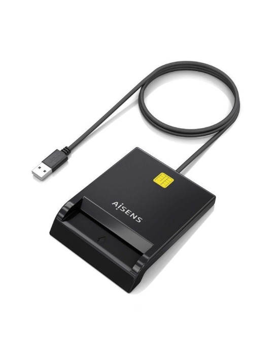 Lector de DNI y Tarjetas Aisens ASCR-SN06-BK/ USB 2.0/ Negro