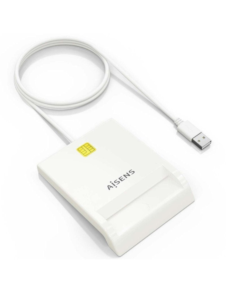 Lector de DNI y Tarjetas Aisens ASCR-SN07-W/ USB 2.0/ Blanco
