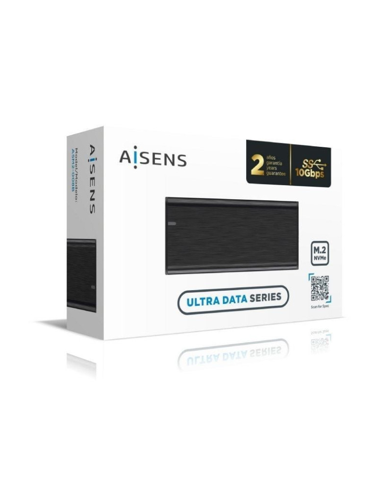 Caja Externa para Disco SSD M.2 NVMe Aisens ASM2-008B/ USB 3.2 Gen2/ Sin Tornillos