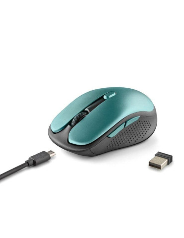 Ratón Inalámbrico NGS Evo Rust/ Batería recargable/ Hasta 1600 DPI/ Verde Agua 2