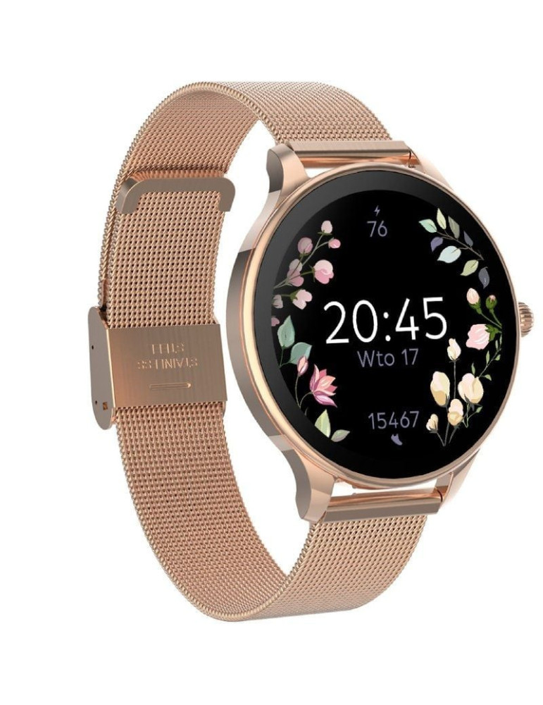 Smartwatch Forever Velora SB-306/ Notificaciones/ Frecuencia Cardíaca/ Oro Rosa