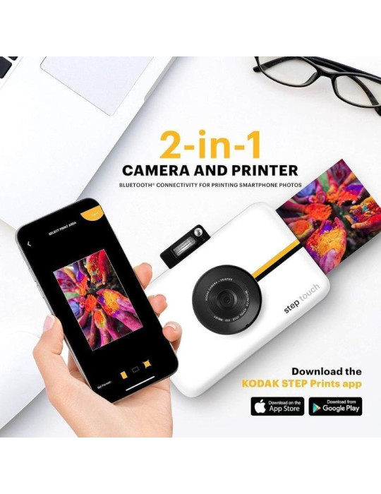 Cámara Digital Instantánea Kodak STEP Touch/ 13MP/ Tamaño Foto 2"x3"/ Blanca