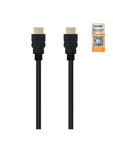 Cable HDMI 2.0 4K Nanocable 10.15.3601/ HDMI Macho - HDMI Macho/ 1m/ Certificado/ Negro 2