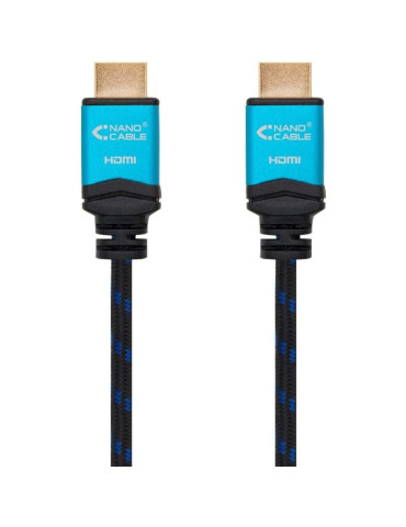 Cable HDMI 2.0 4K Nanocable 10.15.3705/ HDMI Macho - HDMI Macho/ 5m/ Negro/ Azul 2