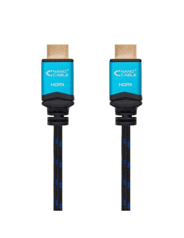 Cable HDMI 2.0 4K Nanocable 10.15.3710/ HDMI Macho - HDMI Macho/ 10m/ Negro/ Azul 2