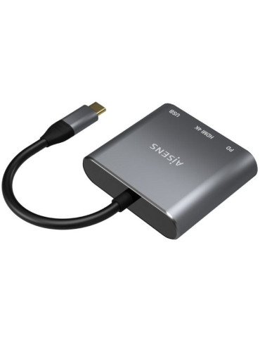 Conversor Aisens A109-0669/ USB Tipo-C Macho/ HDMI Hembra - USB Hembra - USB Tipo-C Hembra/ 15cm/ Gris 2