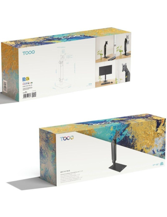 Soporte de Sobremesa para Monitor TooQ DB1741TN-B/ Giratorio/ Inclinable/ hasta 8kg