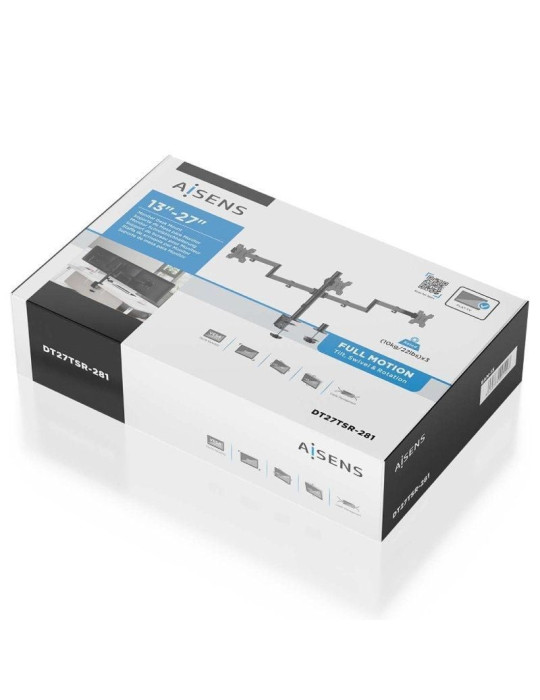 Soporte de Mesa para 3 Monitores Aisens DT27TSR-281/ Giratorio/ Inclinable/ hasta 10kg