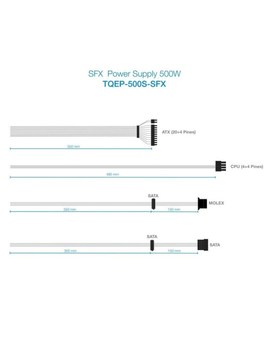 Fuente de Alimentación SFX TooQ TQEP-500S-SFX/ 500W/ Ventilador 8cm