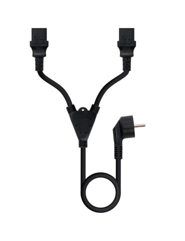 Cable Alimentación Nanocable 10.22.0100-L300/ Schuko Macho - 2 x C13 Hembra/ 3m/ Negro