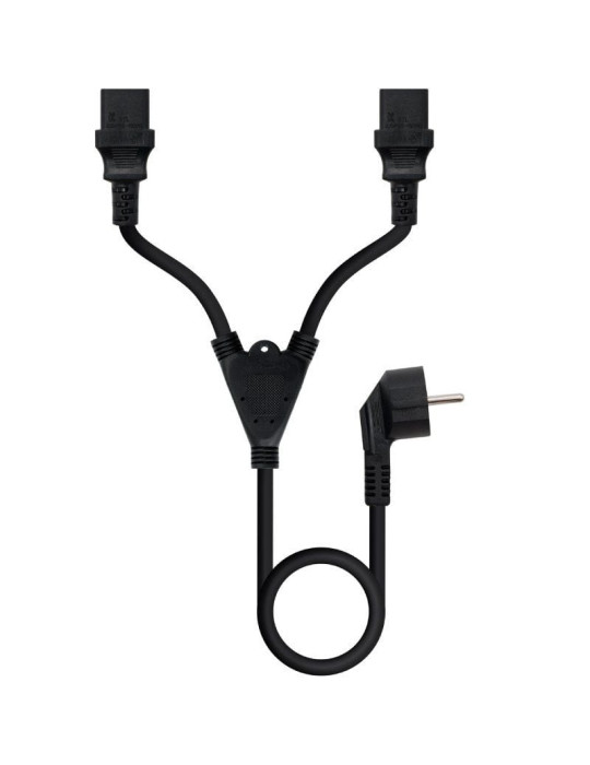Cable Alimentación Nanocable 10.22.0100-L300/ Schuko Macho - 2 x C13 Hembra/ 3m/ Negro