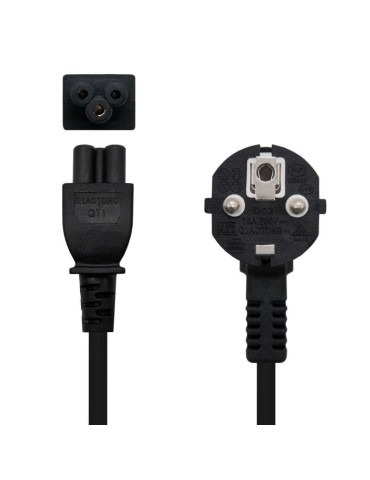 Cable Alimentación Trébol Nanocable 10.22.0302/ Schuko Macho - C5 Hembra/ 1.5m/ Negro 2