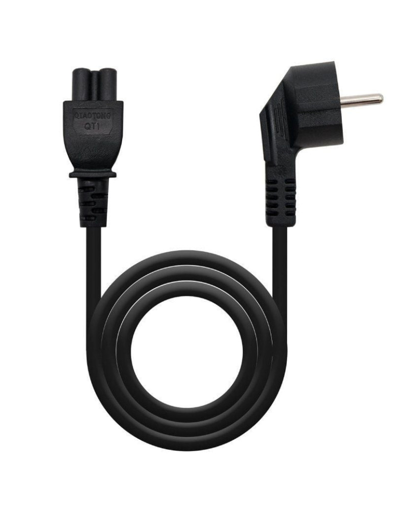 Cable Alimentación Trébol Nanocable 10.22.0302-L200/ Schuko Macho - C5 Hembra/ 2m/ Negro