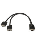 Cable Duplicador SVGA Aisens A113-0081/ VGA Macho - 2x VGA Hembra/ Hasta 3W/ 10Mbps/ 45cm/ Negro