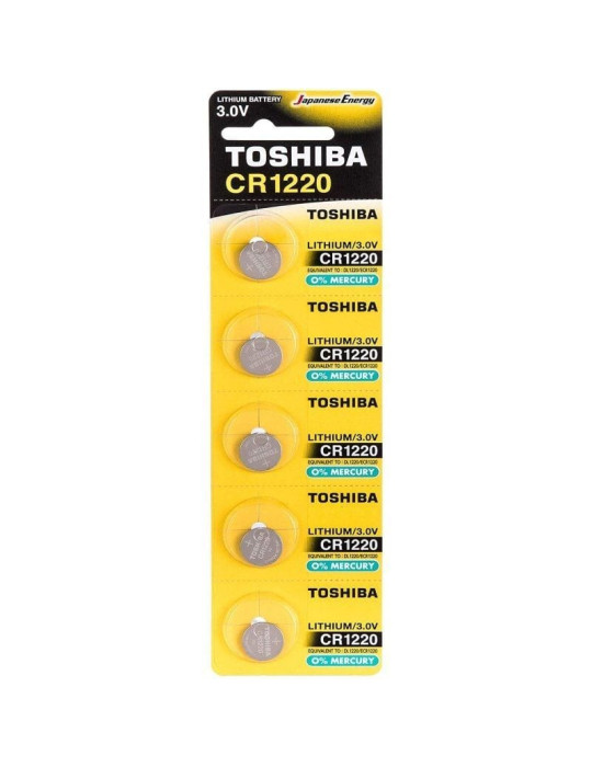 Pack de 5 Pilas de Botón Toshiba CR1220/ 3V