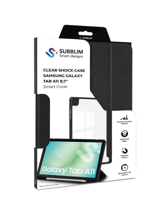 Funda Subblim Clear Shock Case para Samsung A11 8.7"/ Negra
