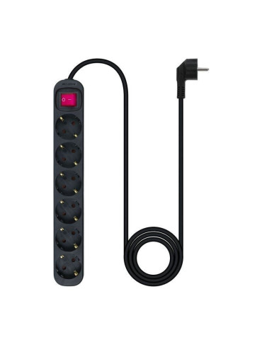 Regleta con Interruptor Nanocable 10.37.0006-BK/ 6 Tomas de Corriente/ Cable 1.4m/ Negro 2
