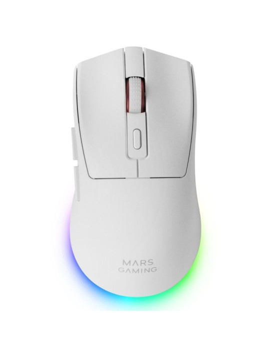 Ratón Gaming Inalámbrico Mars Gaming MM-T3/ Batería recargable/ Hasta 14400 DPI/ Blanco
