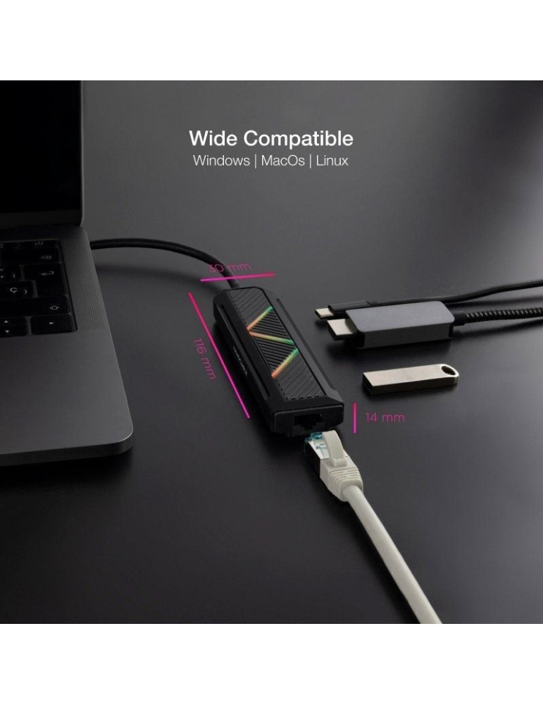 Docking USB Tipo-C Nanocable 10.16.0501/ 2xUSB/ 1xUSB Tipo-C PD/ 1xHDMI/ 1xRJ45/ Negro