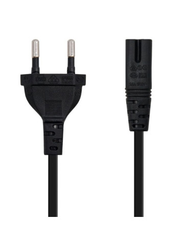 Cable Alimentación Forma 8 Nanocable 10.22.0402/ CEE7/16 Macho - C7 Hembra/ 1.5m/ Negro 2
