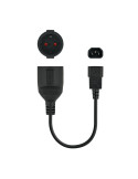 Adaptador Alimentación Nanocable 10.22.0901/ C14 Macho - CEE7 Hembra/ 25cm/ Negro