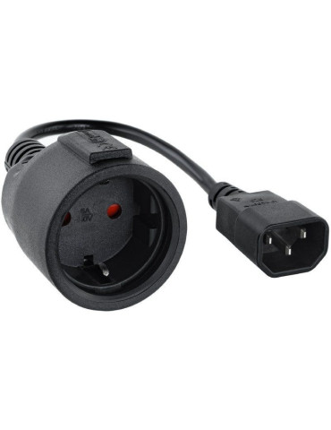 Adaptador Alimentación Nanocable 10.22.0902/ C14 Macho - CEE7 Hembra/ 50cm/ Negro 2