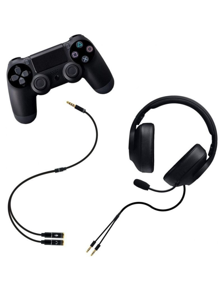 Cable Estéreo Nanocable 10.24.1202/ Jack 3.5 Macho - 2x Jack 3.5 Hembra/ 30cm/ Negro