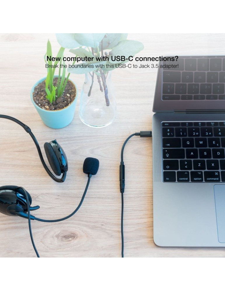 Conversor USB Tipo-C Nanocable 10.24.1205/ USB Tipo-C Macho - Jack 3.5 Hembra