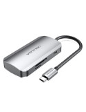 Docking USB Tipo-C Vention TNHHB/ 3xUSB/ 1xUSB Tipo-C PD/ 1xLector Tarjetas SD y MicroSD/ Gris