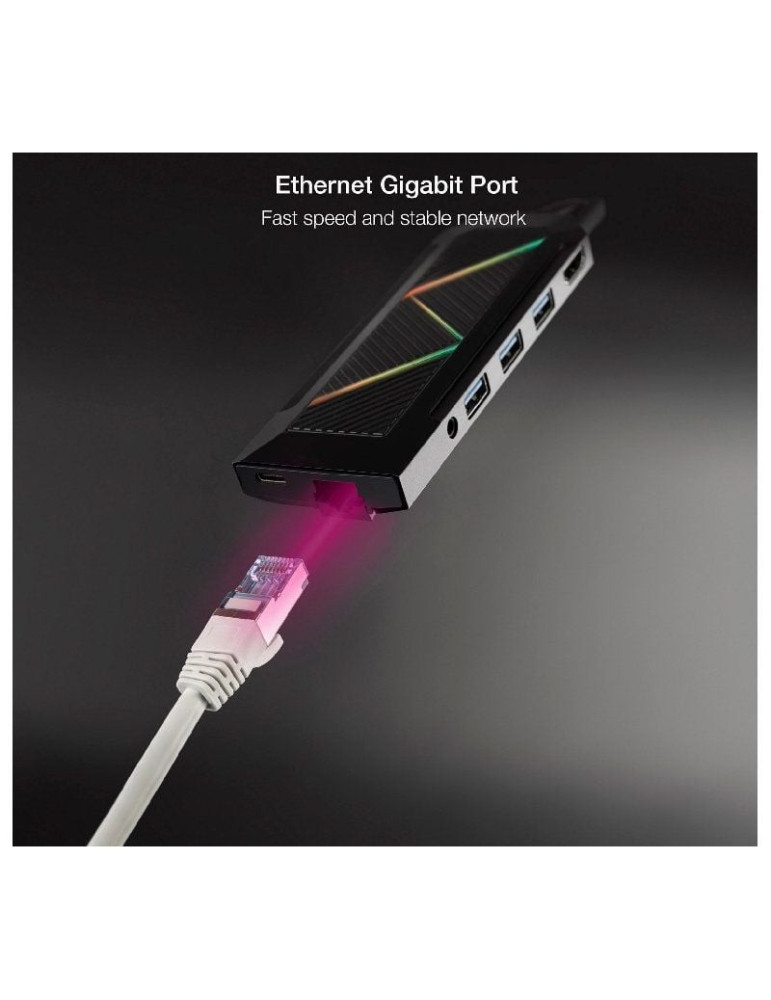Docking USB Tipo-C Nanocable 10.16.0901/ 3xUSB/ 1xUSB Tipo-C PD/ 1xHDMI/ 1xRJ45/ 1xLector Tarjetas SD TF/ Audio