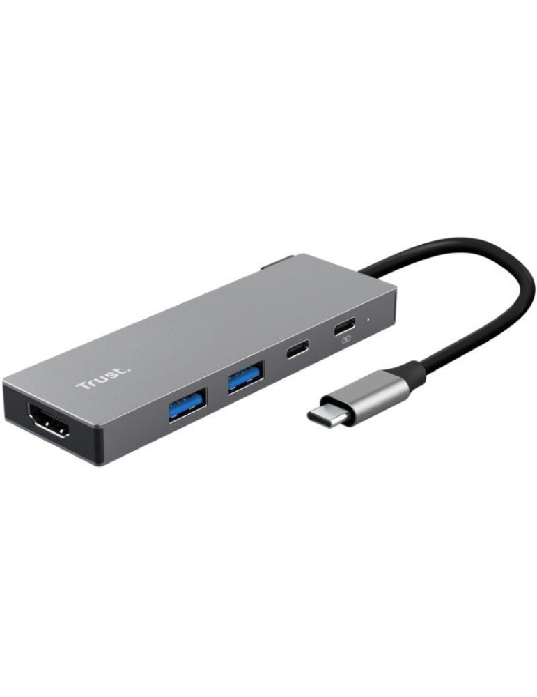 Docking USB Tipo-C Trust Dalyx/ 2xUSB/ 1xHDMI 4K/ 2xUSB Tipo-C/ Gris