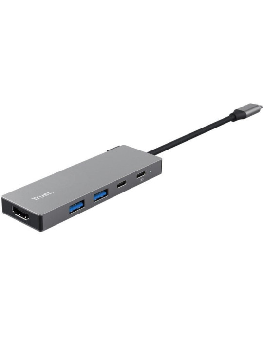 Docking USB Tipo-C Trust Dalyx/ 2xUSB/ 1xHDMI 4K/ 2xUSB Tipo-C/ Gris